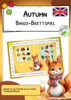 Vorschau - Stationenlernen - Autumn/ Herbst - Bingo - Würfelspiel für den Englischunterricht - Deckblatt