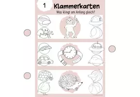 Vorschau - Aufgabenkarten - Klammerkarten: Anlaute | Was klingt am Anfang gleich? | Klasse 1 - Seite 2