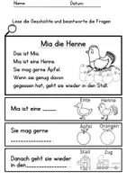 Vorschau - Arbeitsblätter - Erstes Lesen | Einfache Lückentexte & Leseverständnis - Seite 3