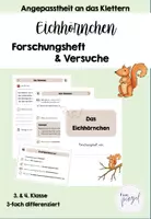 Vorschau - Arbeitsblätter - Angepasstheit des Eichhörnchens - Forschungsheft & Versuche (3/4) - Deckblatt