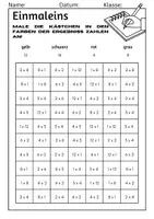 Vorschau - Arbeitsblätter - Rechnen und Malen\Einmaleins-Übungen(2.& 3.Klasse) - Seite 1