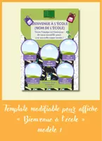 Aperçu - Affichage - Template modifiable pour affiche de bienvenue à l’école - primaire - Page de couverture