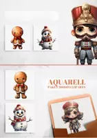 Vorschau - selbst erstellte Cliparts/Grafiken - 15 Aquarell Schneemann, Lebkuchen und Nussknacker Kollektion - Seite 3
