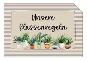 Vorschau - Poster - Klassenregeln mit Vertrag zum Unterschreiben - Pflanzen-Stil - Seite 2