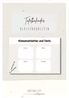 Vorschau - Poster - Tafelkalender - Wichtige Termine - Klassenarbeiten und Tests - Deckblatt