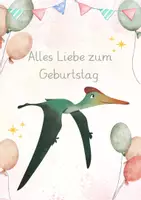 Vorschau - Anderer Materialtyp - Geburtstagskarte Aquarell Dino - für die Dinosaurierklasse - Seite 2