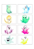 Vorschau - Spiele - Lesespiel Gespenster Silben lesen Halloween - Seite 1
