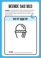 Vorschau - Arbeitsblätter - Beende das Bild Kunst / Vertretung / Pause / Zusatz blau - Seite 1