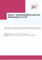 Vorschau - Klassenarbeiten - Klausur 1_Erziehungsstilforschung - Deckblatt