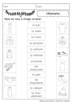 Aperçu - Feuilles d'exercices - Vocabulaire: Vetements - Page 2