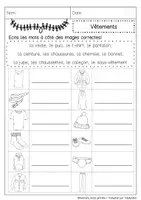 Aperçu - Feuilles d'exercices - Vocabulaire: Vetements - Page 3