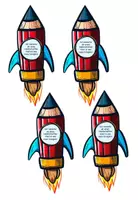Vorschau - Mal- und Bastelvorlagen - Raketen als Willkommensgruß für den Schulanfang - Seite 1
