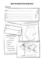 Vorschau - Arbeitsblätter - Steckbrief für das Fach Erdkunde - Geographie - Geografie - Seite 1