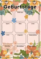 Vorschau - Poster - Geburtstagskalender Klasse (DIN A3/A4) FrauCuppaTea - Seite 1