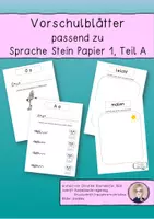 Vorschau - Arbeitsblätter - Vorschulübungen zu Sprache Stein Papier 1 Teil A - Deckblatt