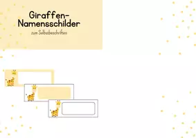 Vorschau - Anderer Materialtyp - Giraffen-Namensschilder zum Selbstbeschriften - Deckblatt