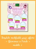 Aperçu - Affichage - Template modifiable pour affiche bienvenue à l’école - modèle 2 - primaire - Page de couverture