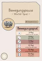 Vorschau - Poster - Würfelspiel - Bewegungspause - Deckblatt