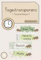 Vorschau - Bildkarten - Tagestransparenz - Faultierklasse - Deckblatt