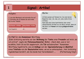 Vorschau - Stationenlernen - Signale von Nomen Wortarten Erkennen Suchen Finden Wortartenbande Klasse 4-6 - Seite 2