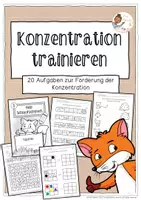Vorschau - Stundenentwürfe - Konzentrationstraining (Klasse 1 und 2) - Deckblatt