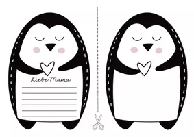 Vorschau - Mal- und Bastelvorlagen - Kunst I Muttertag I Pinguin- und Bärenpost - Deckblatt