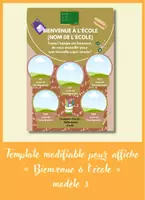 Aperçu - Affichage - Template modifiable pour affiche bienvenue à l’école - modèle 3 - primaire - Page de couverture
