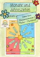 Vorschau - Poster - Monate & Jahreszeiten Poster, Klassenzimmer-Deko, Merkblatt - Deckblatt
