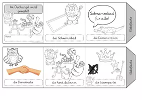 Vorschau - Arbeitsblätter - Im Dschungel wird gewählt - Leporello - Seite 1