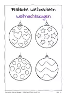 Vorschau - Arbeitsblätter - Ausmalbild Weihnachten: Weihnachtskugeln - Deckblatt