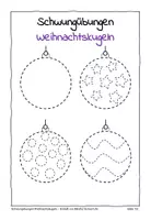 Vorschau - Arbeitsblätter - Schwungübungen Weihnachten: Weihnachtskugeln - Deckblatt