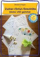 Vorschau - Mal- und Bastelvorlagen - Zuckertüte/Schultüte/Snacktüte: Bastelvorlage gestaltet - Deckblatt