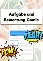 Vorschau - Arbeitsblätter - Comic gestaltungspraktische Aufgabe und Bewertung - Deckblatt