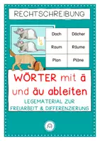 Vorschau - Spiele - Wörter mit ä und äu ableiten. Legematerial - Deckblatt