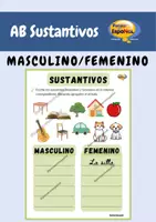 Vorschau - Arbeitsblätter - Sustantivos masculinos o fermeninos - Deckblatt