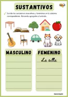 Vorschau - Arbeitsblätter - Sustantivos masculinos o fermeninos - Seite 1