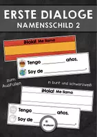Vorschau - Arbeitsblätter - Erste Dialoge - Spanischunterricht (Namensschild Version 2) - Deckblatt