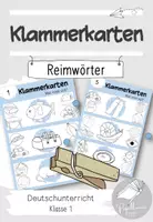 Vorschau - Aufgabenkarten - Klammerkarten: Reimwörter | Reime - Deckblatt