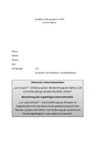 Vorschau - Stundenentwürfe - schriftliche Planung - Unterrichtsreihe "colours and numbers" - Deckblatt