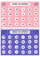 Vista previa - Juegos / Gamificación - Juego - Bingo (Números Enteros) - página 2