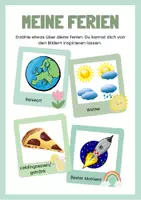 Vorschau - Bildkarten - Von den Ferien erzählen - Bildkarten zur Erzählunterstützung - Deckblatt