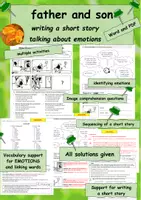 Vorschau - Arbeitsblätter - Step by step guide for writing a short story, father and son-imagestory, talking about feelings - Deckblatt
