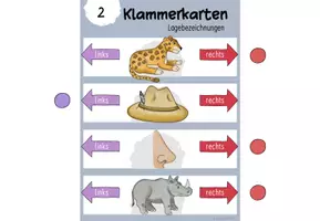 Vorschau - Stationenlernen - Klammerkarten: Lagebeziehungen - links oder rechts? | Mathematik Klasse 1 - Seite 3