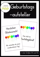 Vorschau - Anderer Materialtyp - Geburtstagsaufsteller Geburtstagskind bunt Glückwunsch - Deckblatt