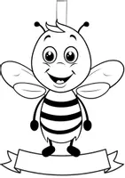 Vorschau - Mal- und Bastelvorlagen - Klassentier Girlande "Biene" für die Bienenklasse, zum Ausmalen - Seite 1
