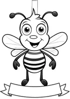 Vorschau - Mal- und Bastelvorlagen - Klassentier Girlande "Biene" für die Bienenklasse, zum Ausmalen - Seite 2