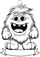 Vorschau - Mal- und Bastelvorlagen - Klassentier Girlande "Monster" für die Monsterklasse, zum Ausmalen - Seite 1
