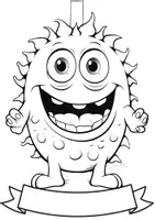 Vorschau - Mal- und Bastelvorlagen - Klassentier Girlande "Monster" für die Monsterklasse, zum Ausmalen - Seite 2