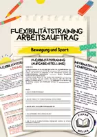 Vorschau - Arbeitsblätter - Flexibilitätstraining - Sporttheorie - Deckblatt