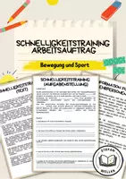 Vorschau - Arbeitsblätter - Schnelligkeitstraining - Sporttheorie - Deckblatt